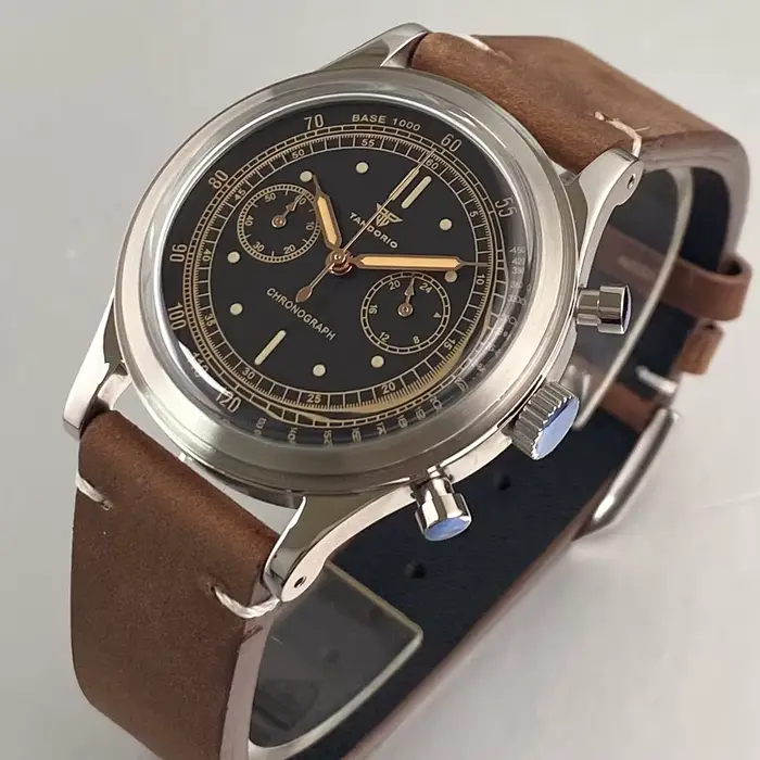 Tandorio – montre Vintage à Quartz noir pour hommes