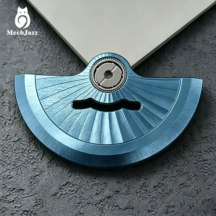Rotor de montre à motif éventail guilloché