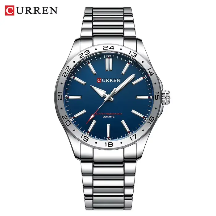 Montre homme sportive décontractée à quartz avec points lumineux pour hommes occasions spéciales style moderne robuste