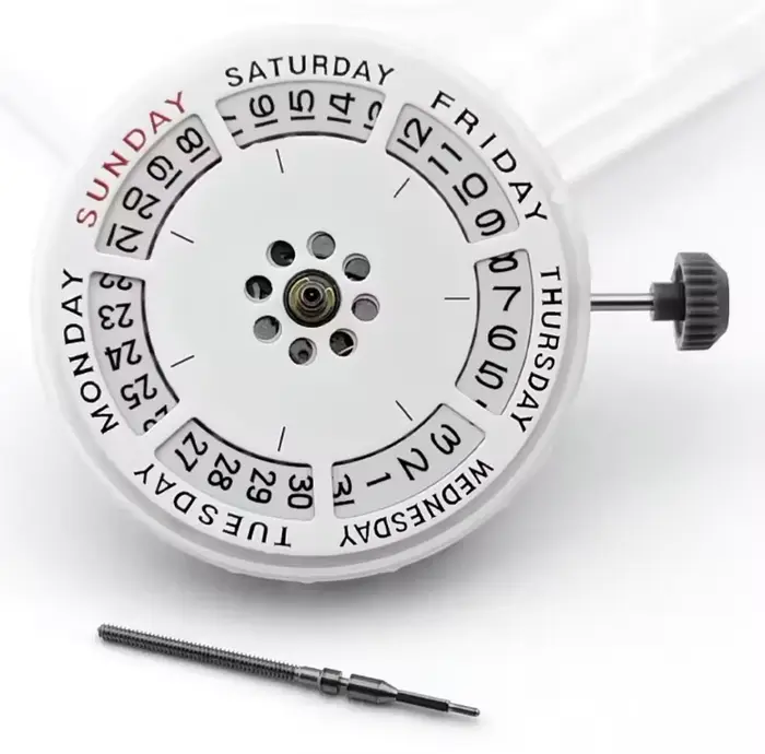Véritable mécanisme de montre à mouvement mécanique automatique Miyota 8285 Mod Day-Date avec semaine à 12:00/Date à 3:00 heures 21 bijoux