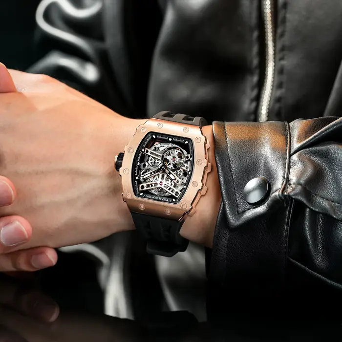 TSAR BOMBA montre mécanique automatique de marque supérieure pour hommes montre-bracelet Tonneau en acier inoxydable