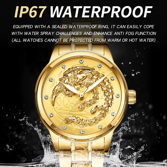 Montres à quartz durables vintage BINBOND Phoenix pour femmes