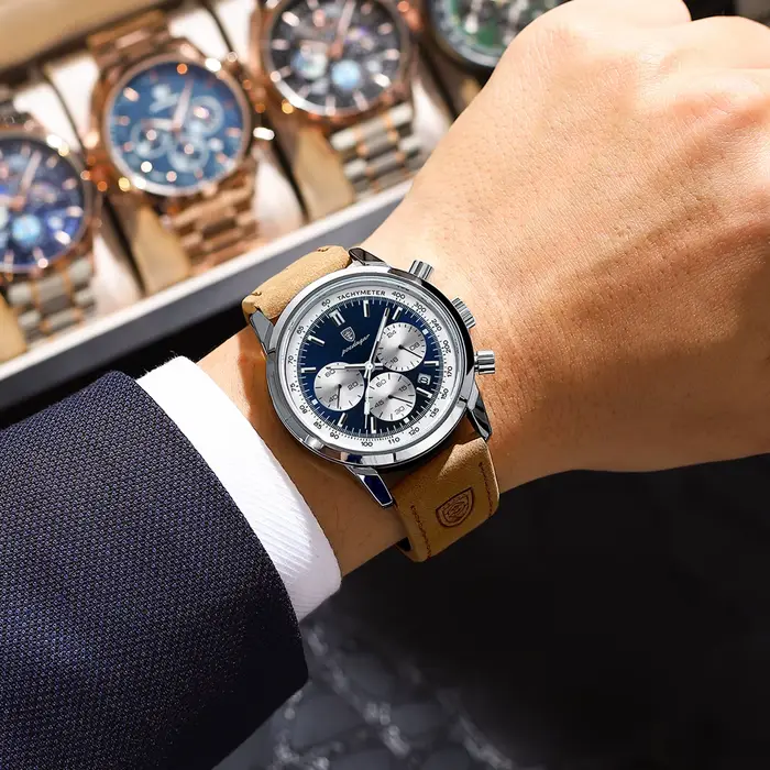 POEDAGAR Top marque montre à Quartz pour hommes étanche chronographe lumineux militaire homme