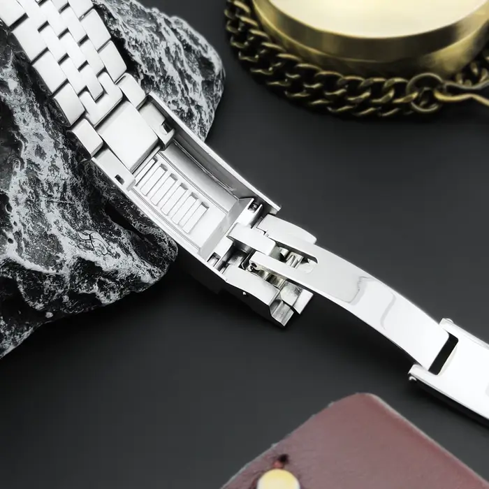 Bracelet présidentiel solide en argent
