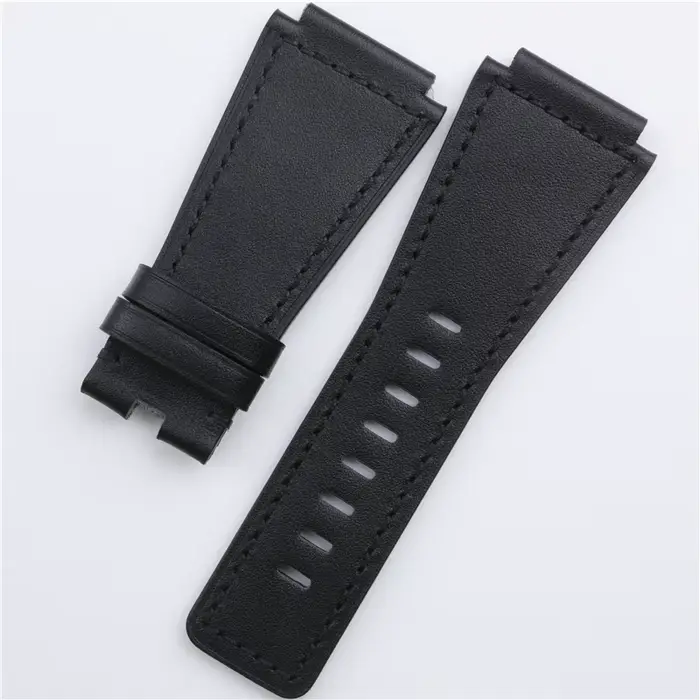 Bracelet de montre en cuir de veau de qualité supérieure 24mm pour Bracelet cloche série BR01 BR03 B