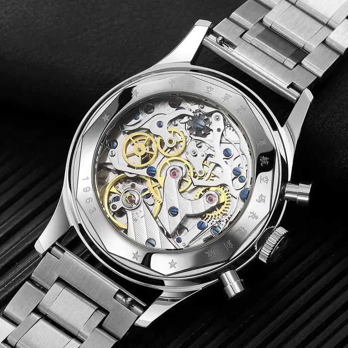 Montre SEAKOSS Chronographe 1963 Mécanique Manuelle Acier Inoxydable Pour Homme Occasions Spéciales Résistante à l'Eau