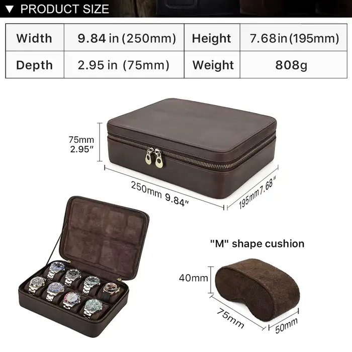 CONTACTS FAMILY-Boîte de rangement de montre en cuir pour hommes et femmes