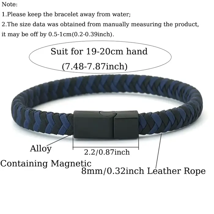 Bracelet en cuir tressé de haute qualité pour hommes