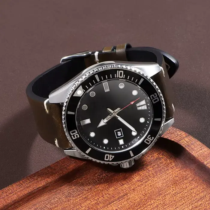 Bracelet de montre rétro en cuir véritable