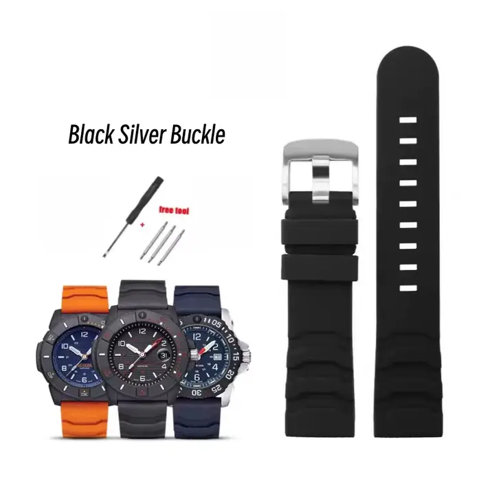 Bracelet de montre en Silicone de qualité supérieure, 24mm, pour Luminox Navy SEALs 3749/3747/3251, 