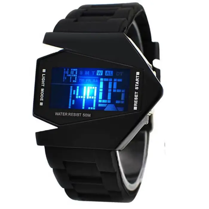 Offre spéciale mode avion créatif bombardier montre hommes Led montres numériques multi-fonction mon