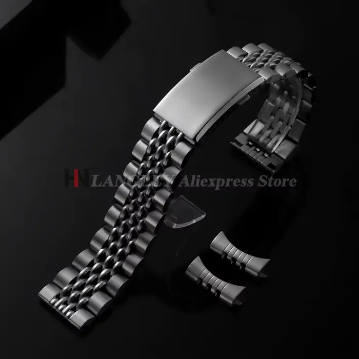 Bracelet de montre en acier inoxydable massif pour homme et femme finitions droites et courbes pour Omega Rolex Seiko Jubilee occasions spéciales professionnelles sociales