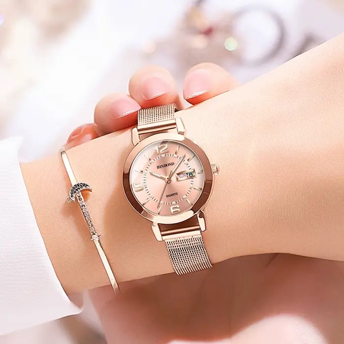 Montres-bracelets de luxe BINBOND à quartz pour femmes