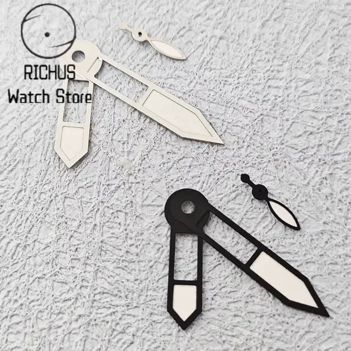 RICHUS ETA6497 argent/noir aiguilles de montre vert lumineux ajustement ETA 6497 6498 ST3600 3620 mouvement