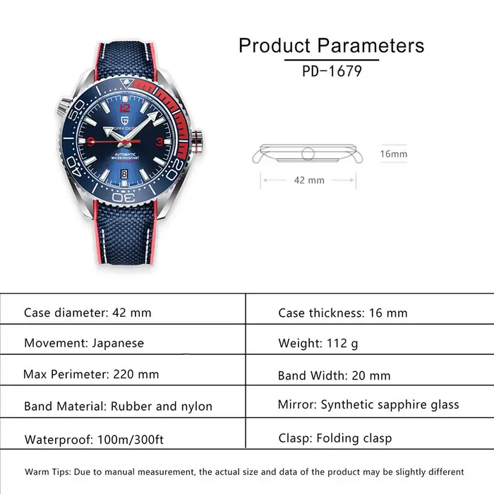 PAGANI DESIGN classique luxe hommes montre-bracelet mécanique verre saphir horloge haut marque en acier inoxydable