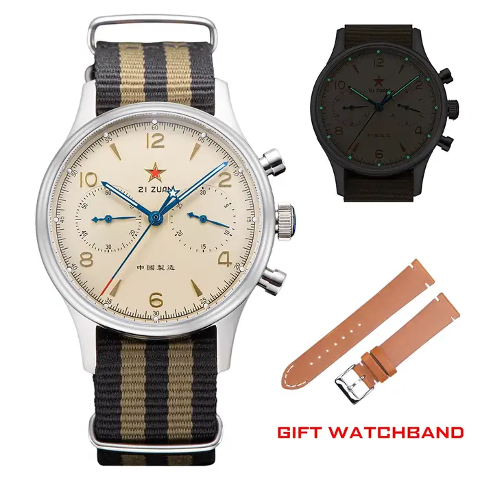 1963 Polit chronographe montre pour hommes avec mouette ST1901 mouvement Original Air Force 38mm mon