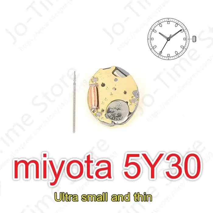 Mouvement à quartz japonais Miyota 5Y30 – Petit design sans calendrier à trois aiguilles, idéal pour