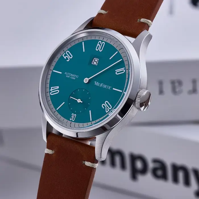 Milifortic 38MM minimaliste sauter heure montre automatique homme R088 saphir cristal 10ATM Vintage en acier inoxydable montres mécaniques