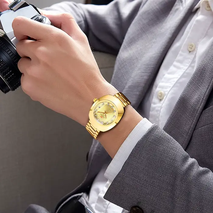 VA VA VOOM-Montre elliptique en acier inoxydable pour homme