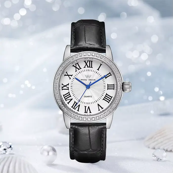Montre rétro quartz élégante pour femme résistante à l'eau et saphiroccasion spéciale et quotidienne