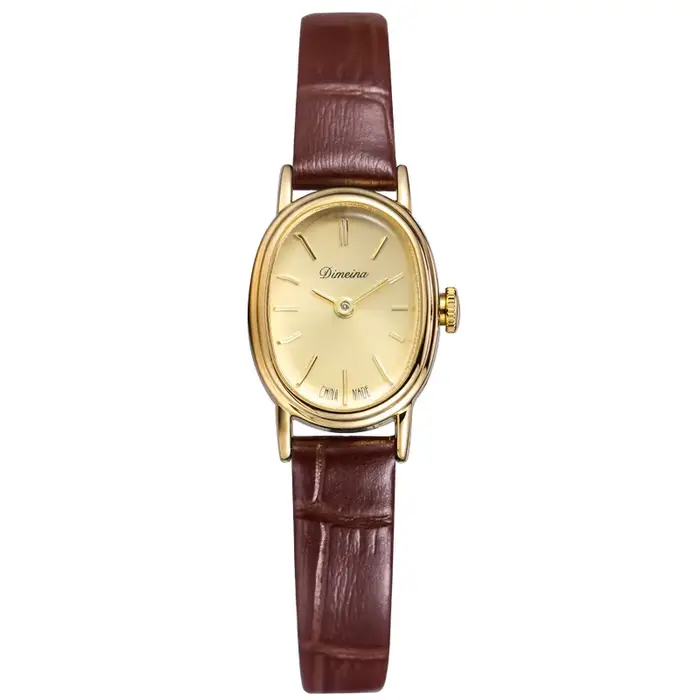 Femmes montre pour filles Quartz Reloj Mujer petite taille ovale or vert cadran