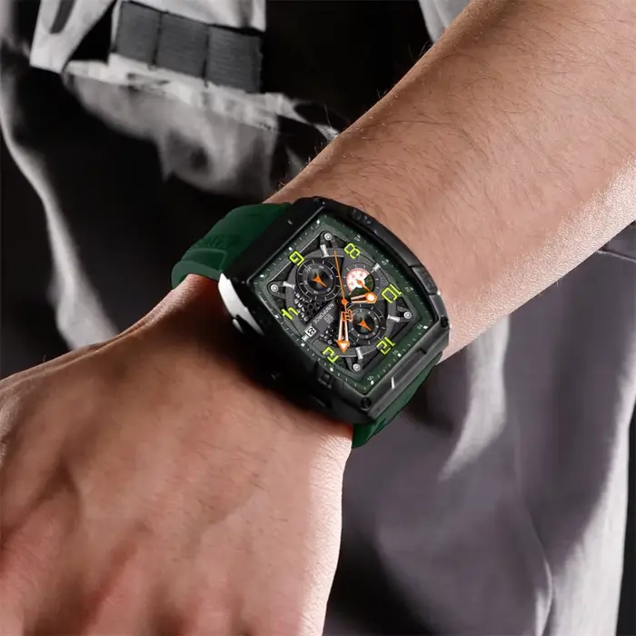 Montre-bracelet militaire chronographe à quartz étanche pour homme