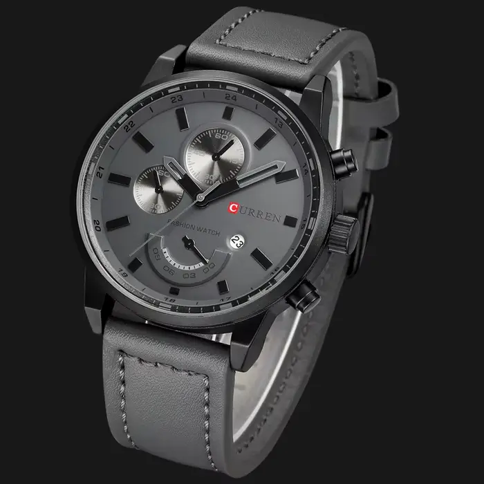 CURREN – montre-bracelet à Quartz en cuir véritable pour homme