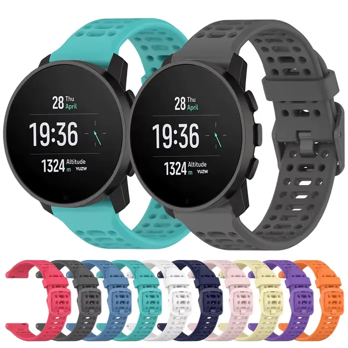 Bracelet de rechange en silicone bicolore pour Suunto Vertical 2/RACE 2 S/Run/OceanTwo-Tone et Suunto 5 9 Peak Pro - Compatible Unisexe - Durabilité et Style