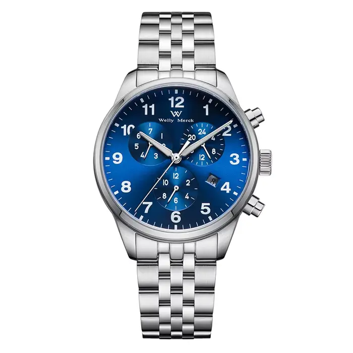 Montre WM automatique mécanique pour homme, montre de pilote, acier inoxydable, saphir, multifonctio