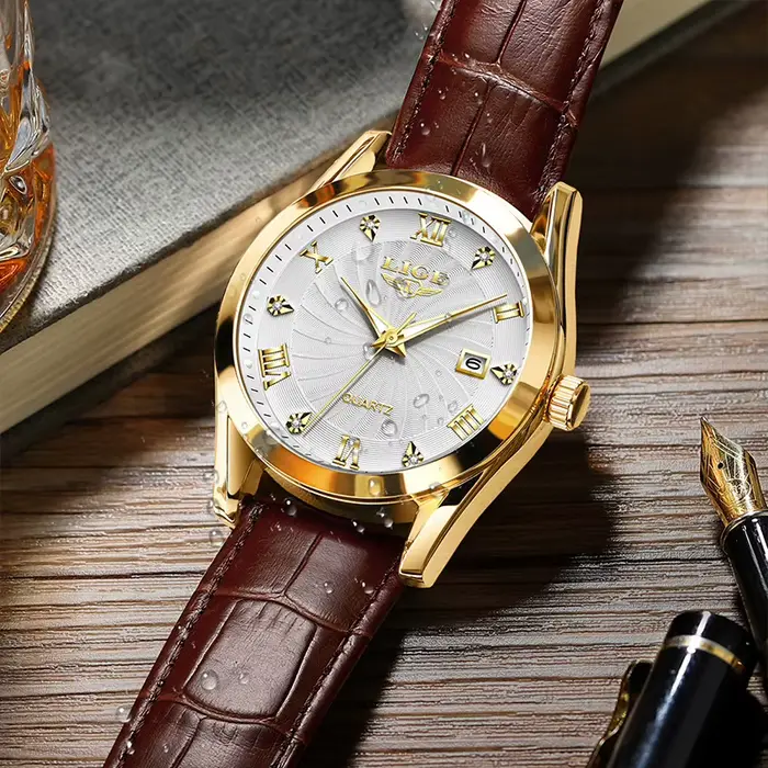 LIGE femmes montre mode bracelet en cuir Sport étanche montres