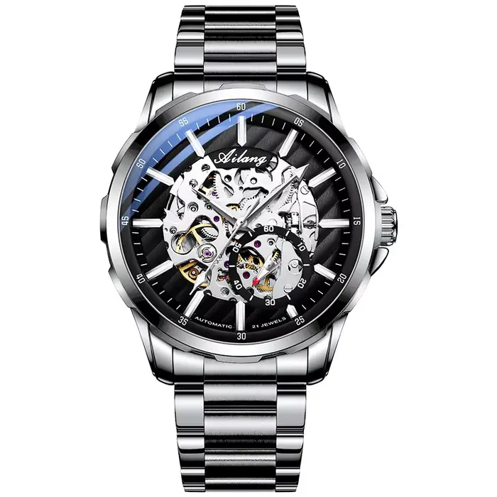 Montre à gousset — Montres squelette pour hommes, montre-bracelet de luxe à tourbillon automatique, 