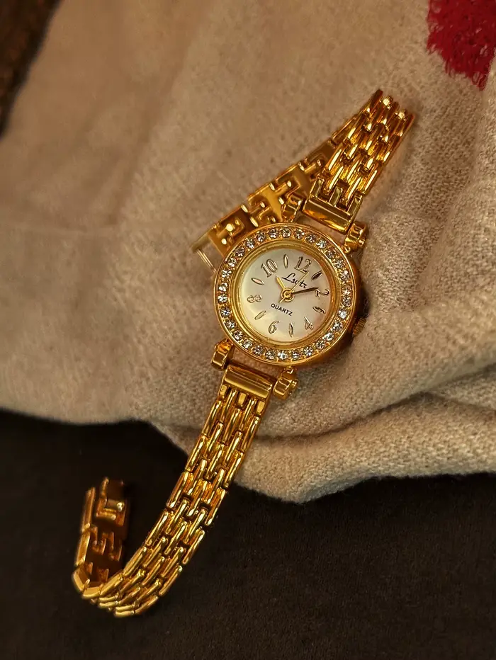 1 pièce de nouvelle montre vintage de style français avec incrustation de strass