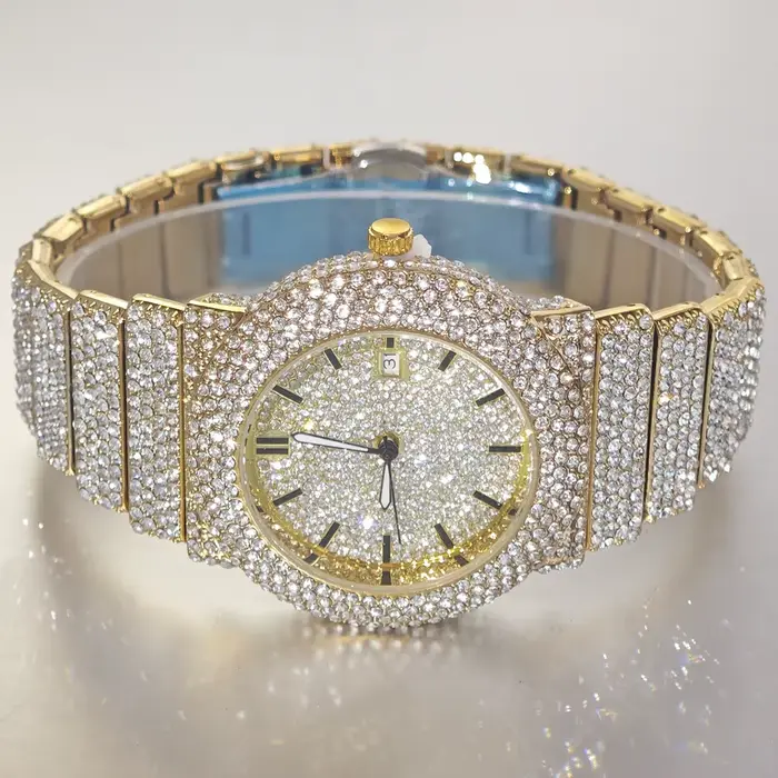 Offre spéciale Hip Hop glacé montre pour homme mode étanche Quartz montre-bracelet hommes de luxe diamant bijoux Reloj Hombre livraison directe