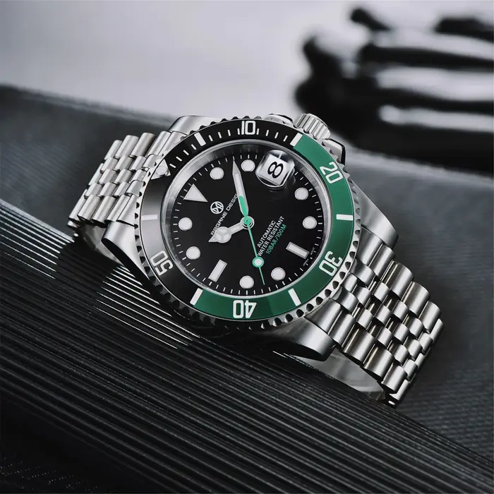 PAGRNE DESIGN NH35 montre mécanique automatique 41mm saphir cristal acier inoxydable étanche 10Bar