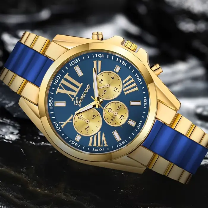 Hommes montres exquises de luxe doré Quartz acier montre-bracelet mode classique Masculino Relogio décontracté affaires horloge mâle Saati
