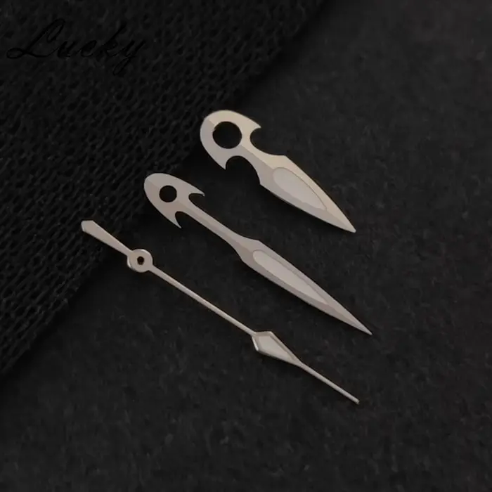 Aiguilles de montre lumineuses vertes, Design argent bleu/poisson NH35 NH36, pour mouvement NH34/NH3