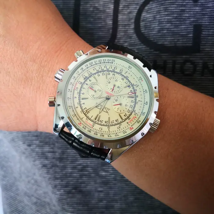 Montre Jaragar homme automatique avec tourbillon et calendrier complet pour affaires et détente