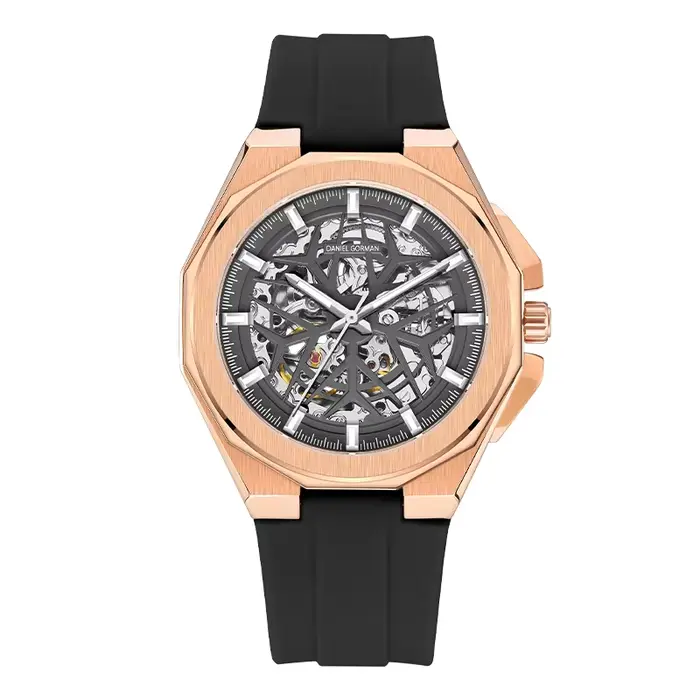 Montre squelette Daniel Gorman en acier inoxydable, étanche 5 ATM, lumineuse, DG8110, automatique, a