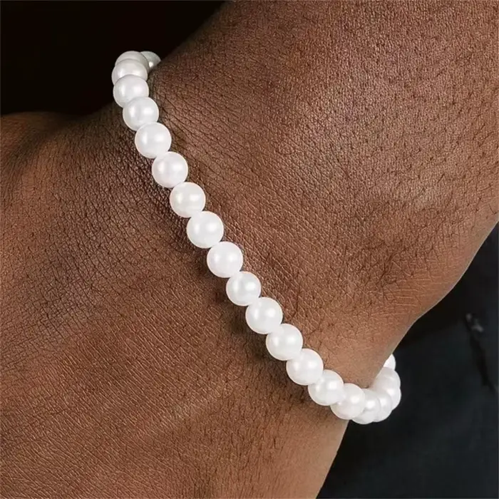 Bracelet de perles d'imitation rétro Simple pour femmes