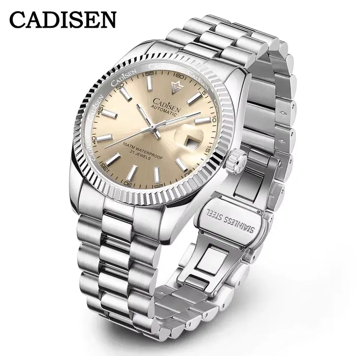Cadisen-Montre mécanique automatique pour homme, marque supérieure, luxe C3 Shoous AR Sapphire MIYOT