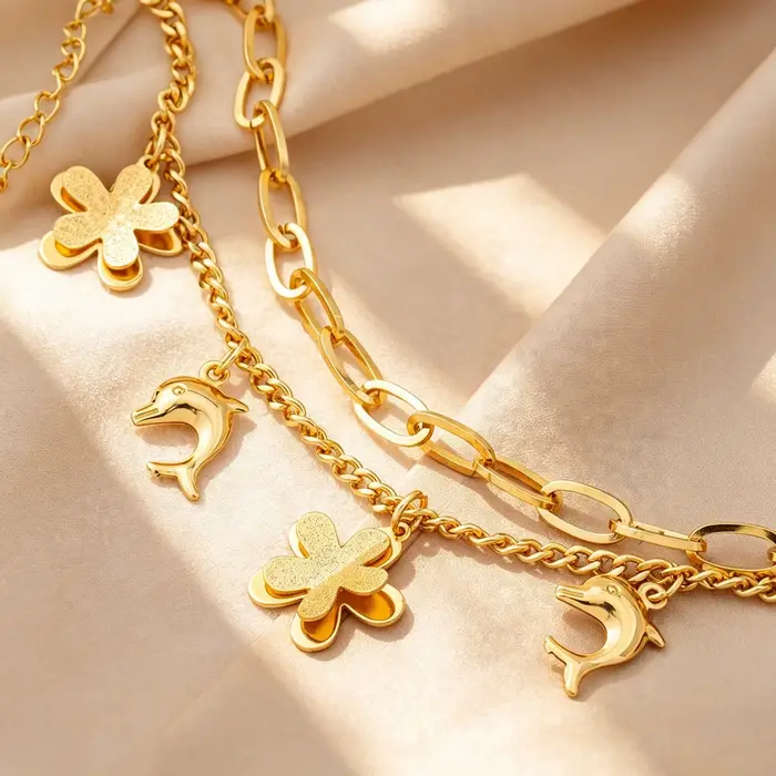 Bracelet plaqué or Style Hip Hop