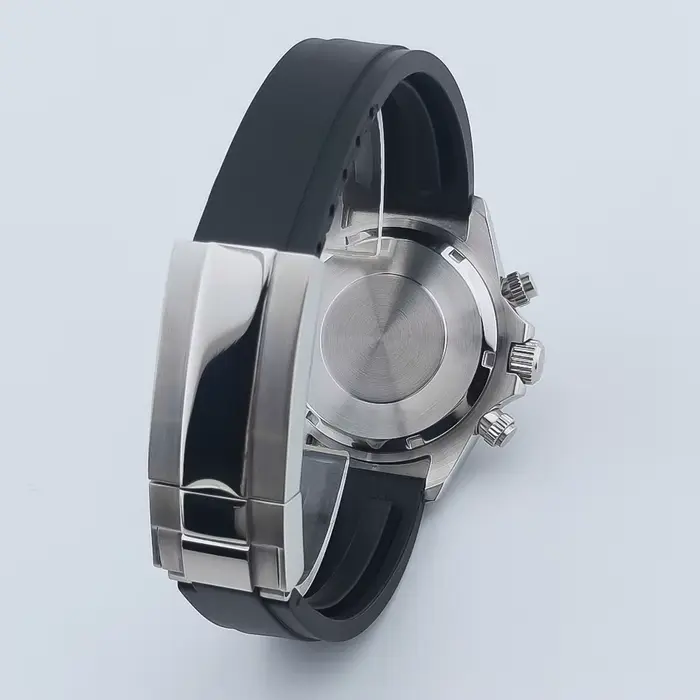 Boîtier de montre NEITON 39mm VK63 argent/or avec bracelet en acier inoxydable massif pour montres