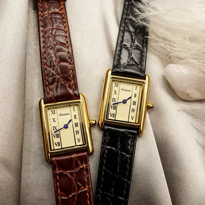 Femmes montre à Quartz de luxe Orologio boîtier en or Reloj chiffres romains