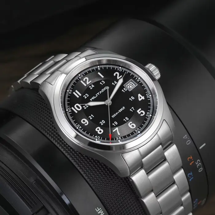 Militado ML08 montre à Quartz Vintage Ronda 515 mouvement Ar saphir miroir 38Mm montre-bracelet Date Super lumineux étanche montres