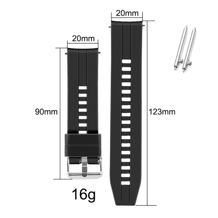 Bracelet de montre en silicone étanche à dégagement rapide