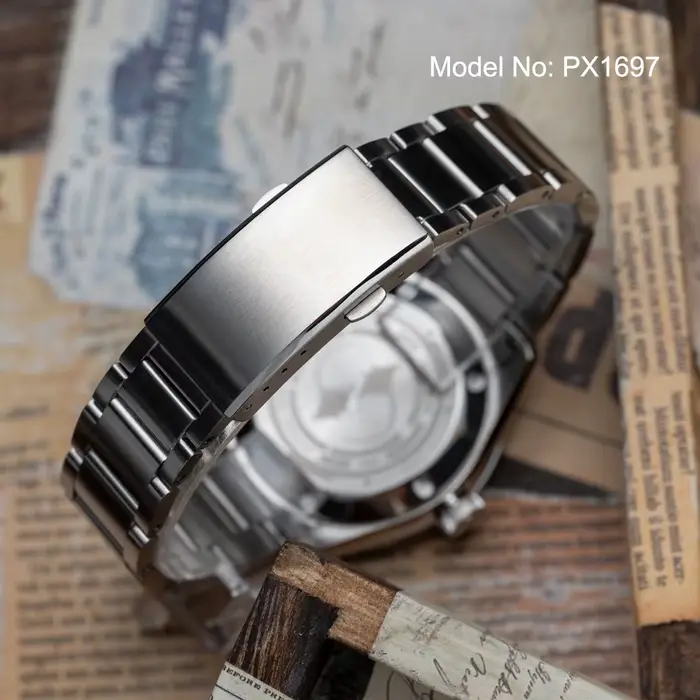 Montre Mécanique Vintage Proxima avec Bracelet en Acier 316L et Dial en Émail Blanc pour Occasions Spéciales et Usage Daily