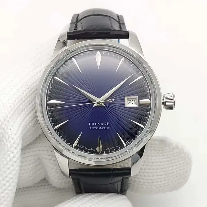Montre automatique classique vintage pour homme 40 mm NH35, bracelet en cuir confortable, verre saphir, étanche, usage quotidien, cadeau décontracté pour homme