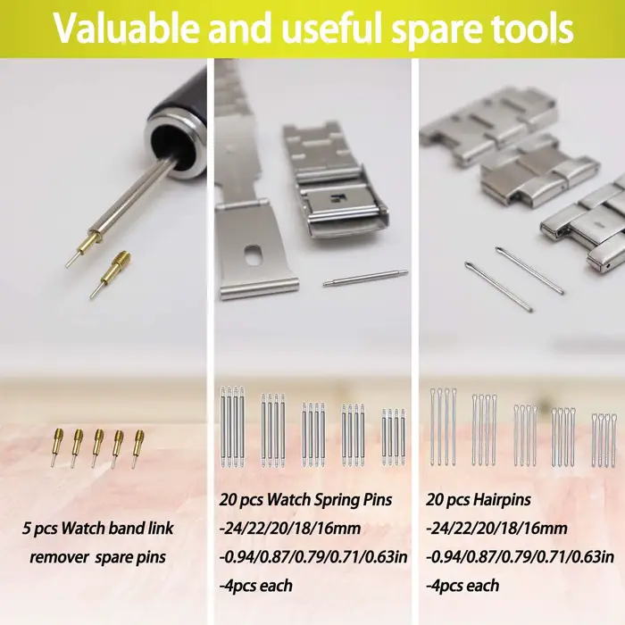 Kit d'outils de réparation de montres en métal pour l'élimination des maillons de bracelet et l'ajustement