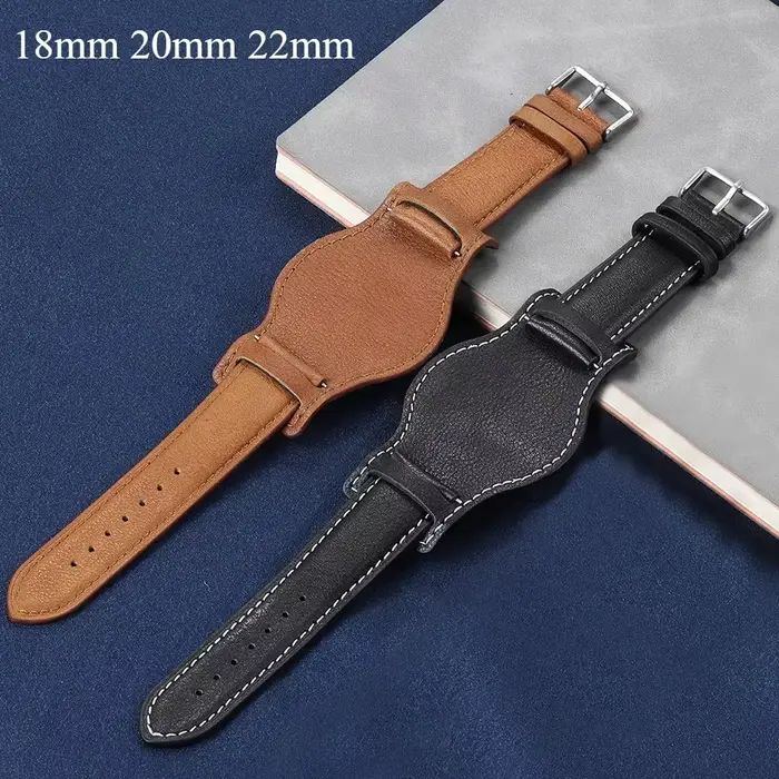 18mm 20mm 22mm Bracelet de montre en cuir véritable pour Seiko pour Omega pour citoyen