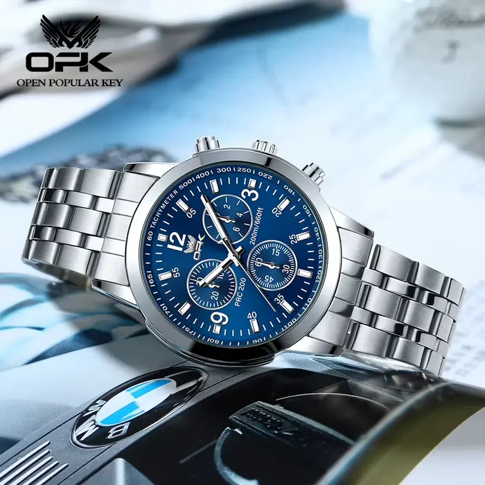 Montre OPK 6015 Design Classique Bracelet Acier Luxe Haut de Gamme Numérique Lumineuse Occasions Spéciales Homme Femme